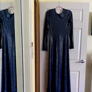 NWT WeWoreWhat Elegant Black Long Sleeve Dress With Gem Embroidery (BG1)